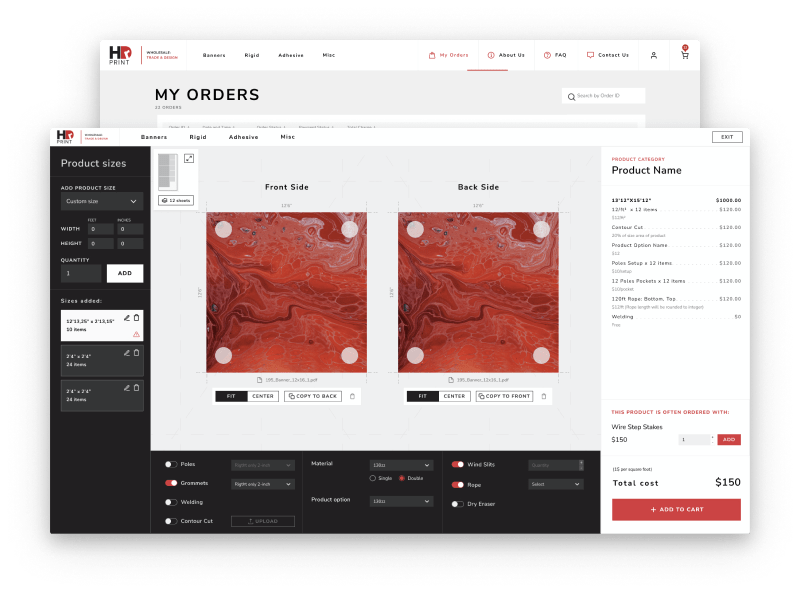 HDR Print Builder page