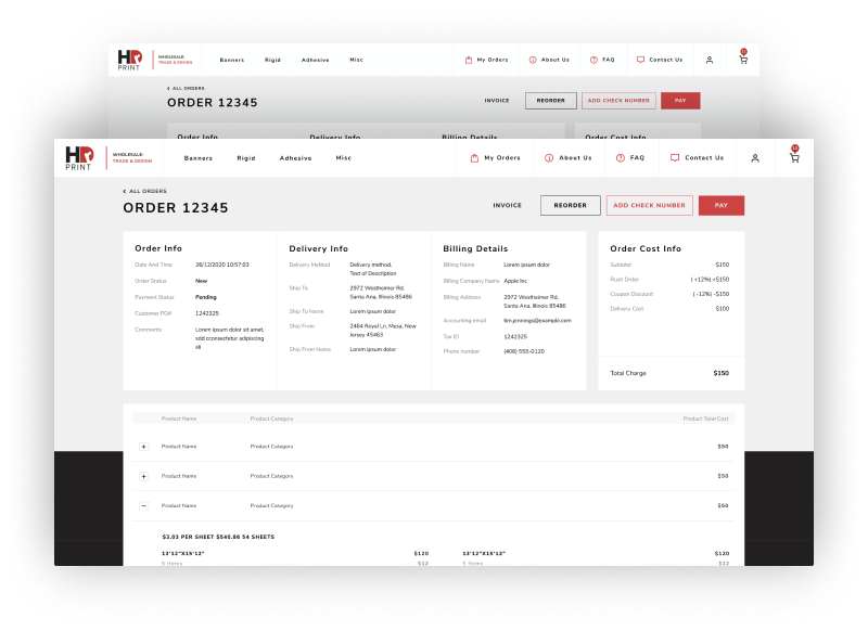 HDR Print Online Payment page